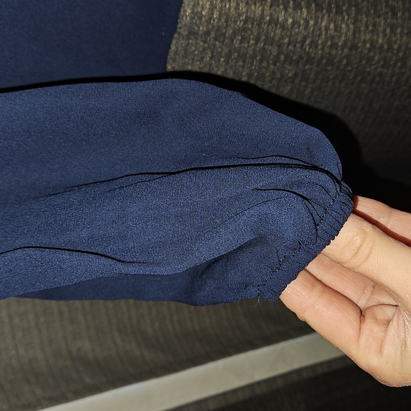 Navy Ruffle Blouse - Picture 3 of 5